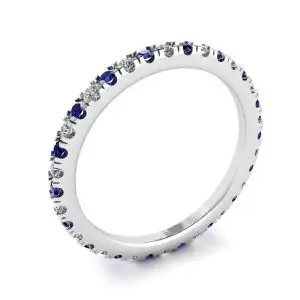 Riviera Pave Sapphire and Diamond Eternity Ring - Photo 3