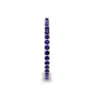 Riviera Pave Sapphire Eternity Ring Rose Gold - Photo 2