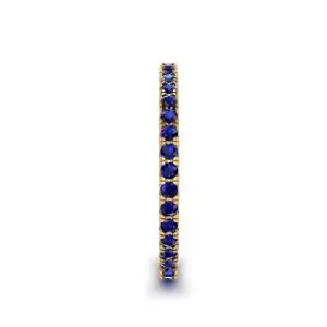 Riviera Pave Sapphire Eternity Ring Yellow Gold - Photo 2