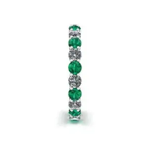 Classic 3 mm Emerald and Diamond Eternity Ring - Photo 2