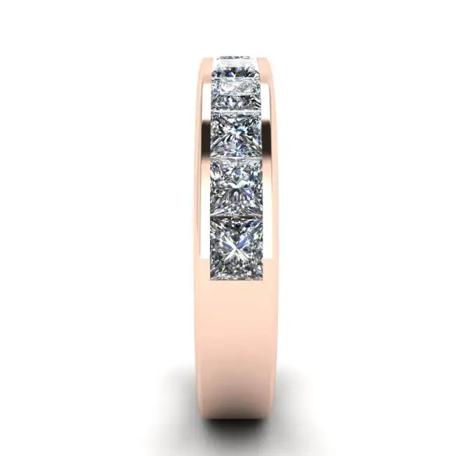 Eternity Princess Cut Diamond Ring Rose Gold - Photo 2