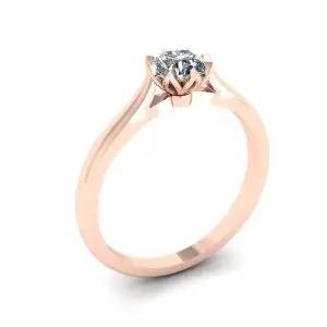 Lotus Diamond Engagement Ring Rose Gold - Photo 3