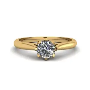 Lotus Diamond Engagement Ring Yellow Gold