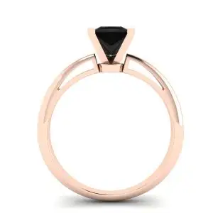 Square Black Diamond Ring Rose Gold - Photo 1