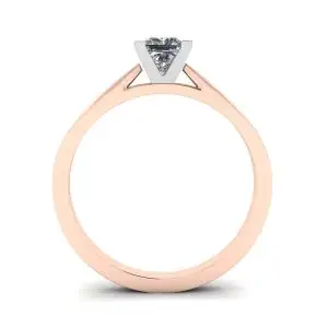 Square Diamond Ring in White and Rose Gold - Photo 1