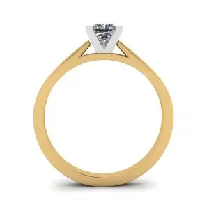Futuristic Style Princess Cut Diamond Ring in Yellow Gold - Photo 1