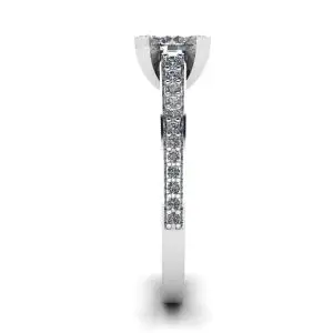 Designer Ring with Round Diamond and Pave - Photo 2