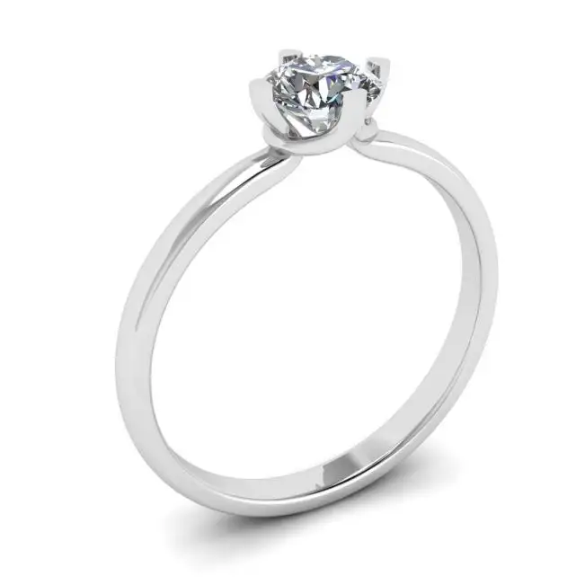 Reversed Prong Style Round Diamond Ring - Photo 2
