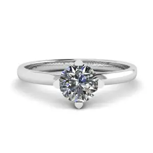 Reversed Prong Style Round Diamond Ring