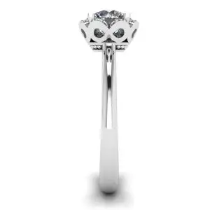 Lace Flower Cushion Diamond Ring White Gold - Photo 2