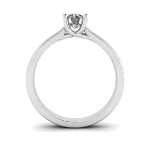 Crossing Prongs Ring with Round Diamond - Photo 1