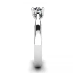 Crossing Prongs Ring with Round Diamond - Photo 2