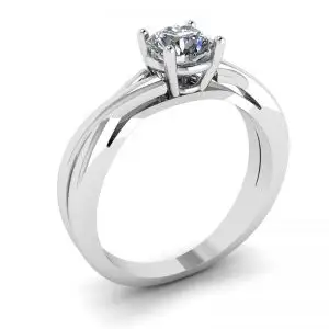 X Cross Ring with Round Diamond - Photo 3