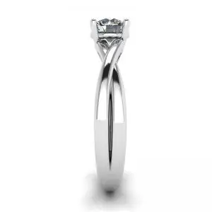 X Cross Ring with Round Diamond - Photo 2
