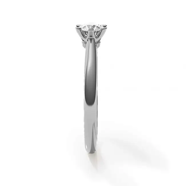 Crown diamond 6-prong engagement ring - Photo 2
