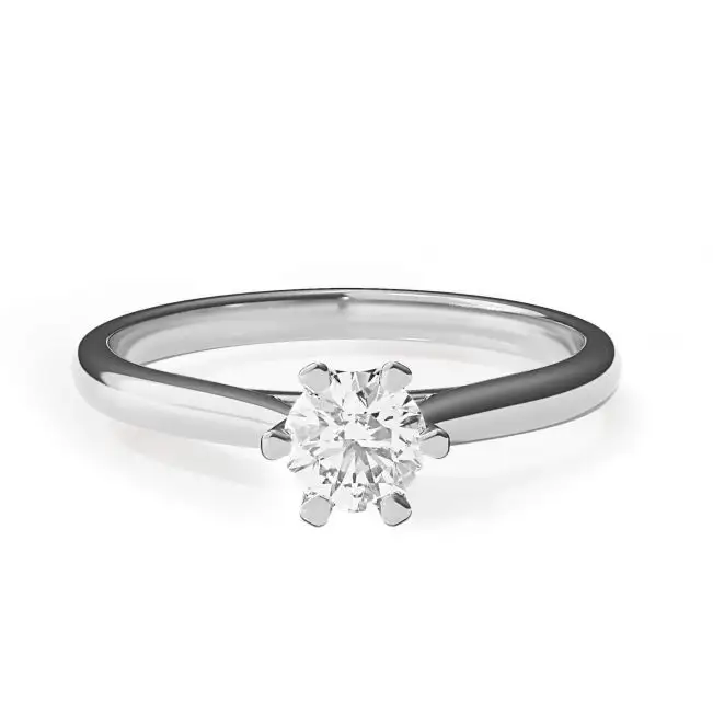 Crown diamond 6-prong engagement ring