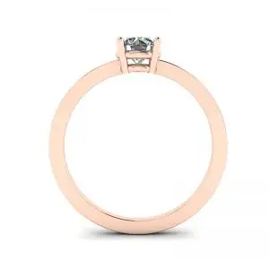 Round Diamond Solitaire Simple 18K Rose Gold Ring - Photo 1