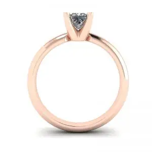 Rose Gold Ring with Princess Cut Diamond - Photo 1