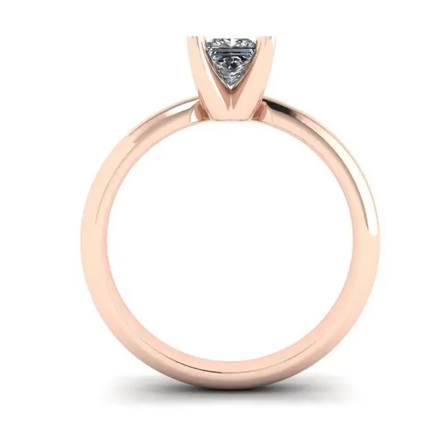 Rose Gold Ring with Princess Cut Diamond - Photo 1