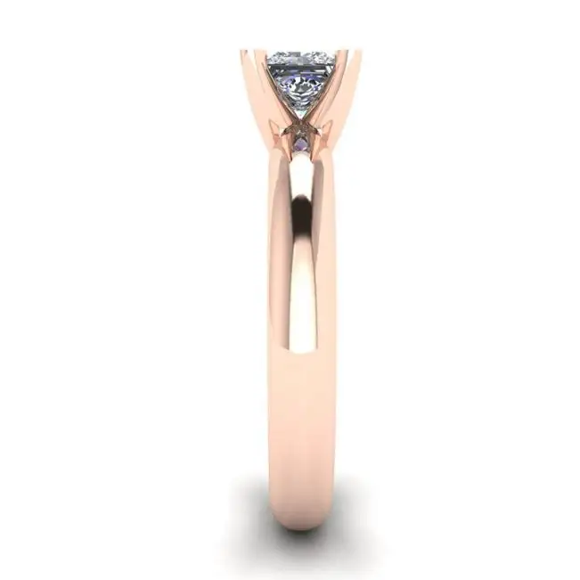 Rose Gold Ring with Princess Cut Diamond - Photo 2