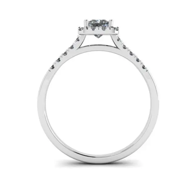 Halo Princess Cut Diamond Ring - Photo 3