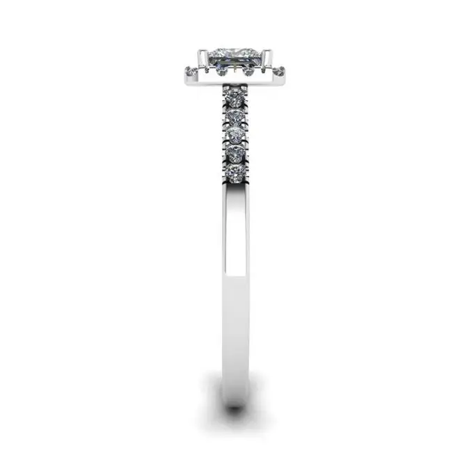 Halo Princess Cut Diamond Ring - Photo 1