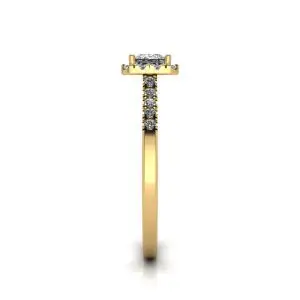 Halo Princess Cut Diamond Ring in Yellow Gold - Photo 3