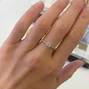 Princess Cut Diamond Ring with Side Pave - Photo 4