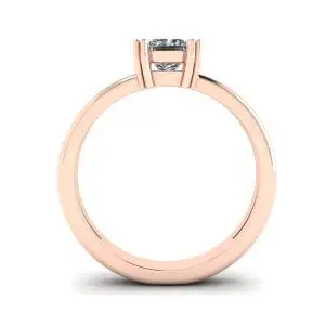 Contemporary Princess Cut Engagement Double Ring Rose Gold - Photo 1
