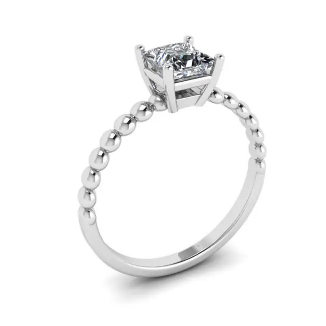 Bearded Ring with Princess Cut Diamond - Photo 3