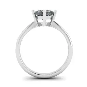 Rhombus Princess Cut Diamond Solitaire Ring White Gold - Photo 1