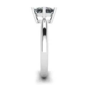 Rhombus Princess Cut Diamond Solitaire Ring White Gold - Photo 2