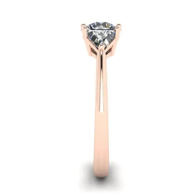 Three Diamond Ring in 18K Rose Gold - Photo 2