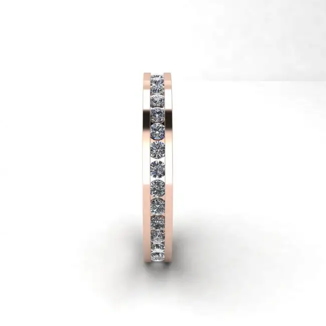 Channel Setting Eternity Diamond Ring Rose Gold - Photo 1
