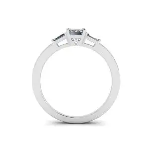 Emerald Cut and Side Baguette Diamond Ring - Photo 1