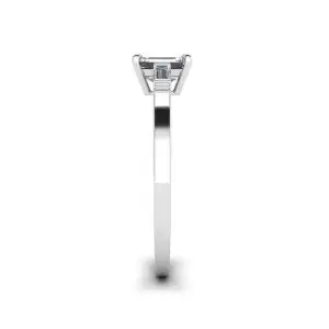 Emerald Cut and Side Baguette Diamond Ring - Photo 2