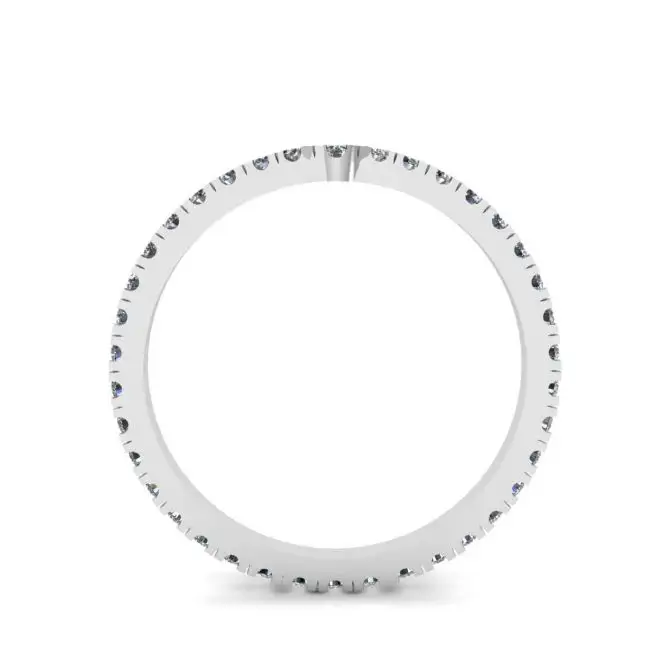 Curved Diamond Eternity Band White Gold - Photo 1