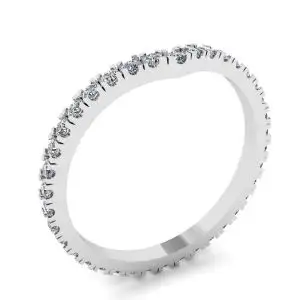 Curved Diamond Eternity Band White Gold - Photo 3