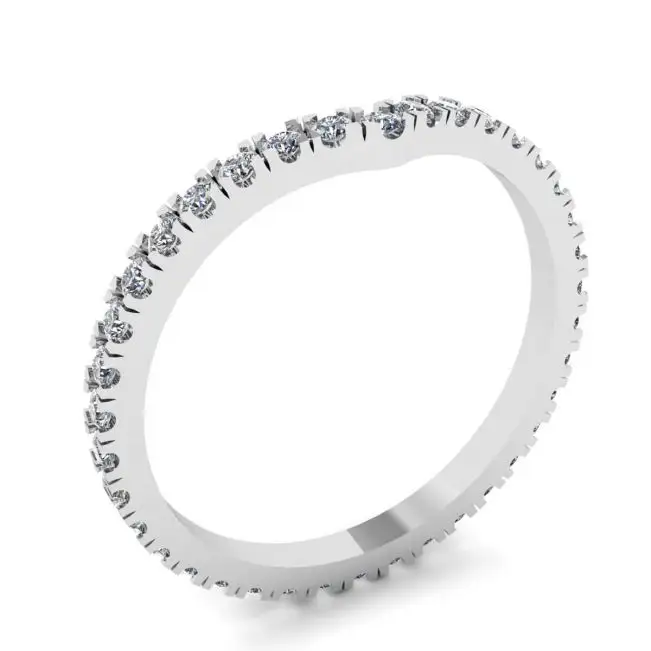 Curved Diamond Eternity Band White Gold - Photo 3