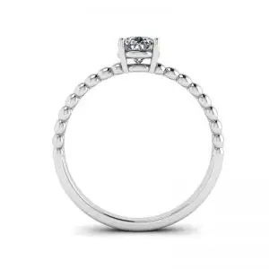 Beaded Band Pear Cut Engagement Ring - Photo 1