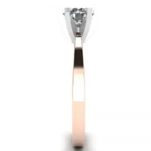 Diamond Ring in 18K Rose Gold for Engagement - Photo 2