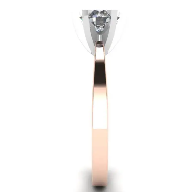 Diamond Ring in 18K Rose Gold for Engagement - Photo 2