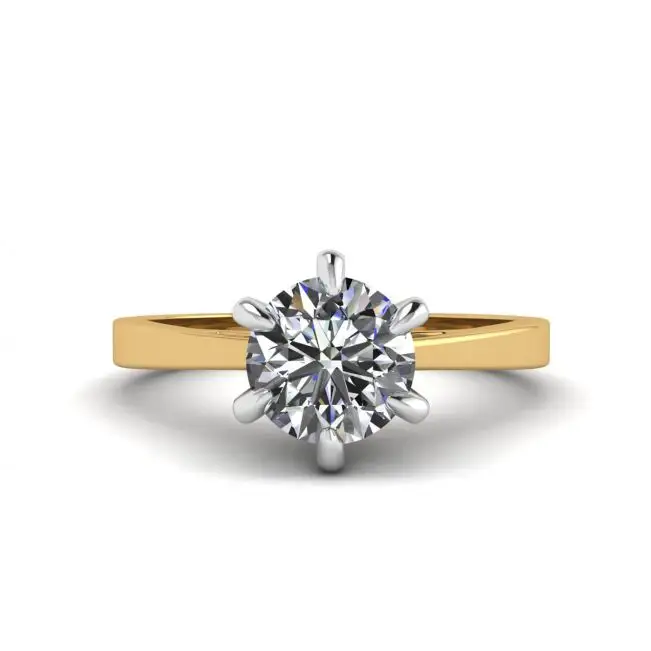 Mixed Gold Engagement ring with Diamond