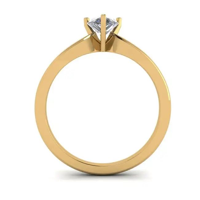 Pear Diamond Solitaire Ring in 6 prongs Yellow Gold - Photo 1