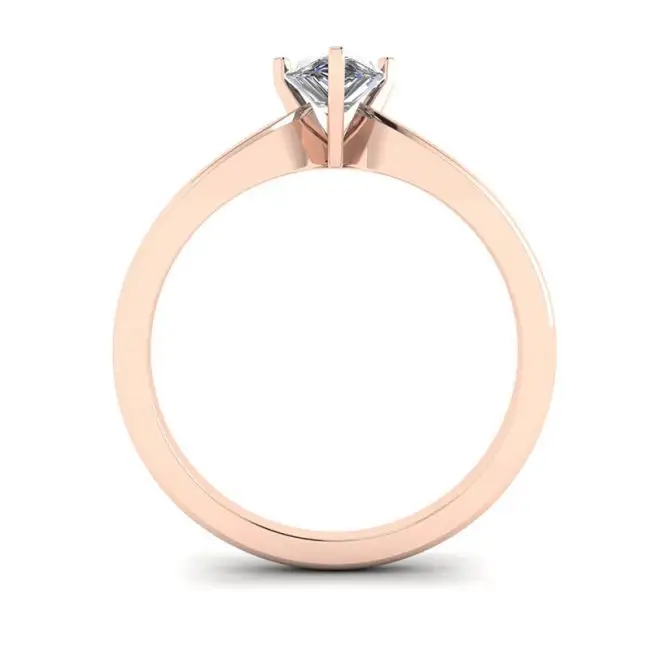 Pear Diamond Solitaire Ring in 6 prongs Rose Gold - Photo 1