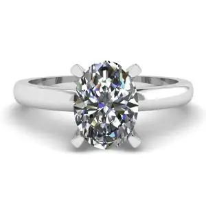 Oval Diamond Ring White Gold