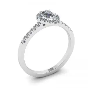 Pear Diamond Ring with Halo - Photo 3