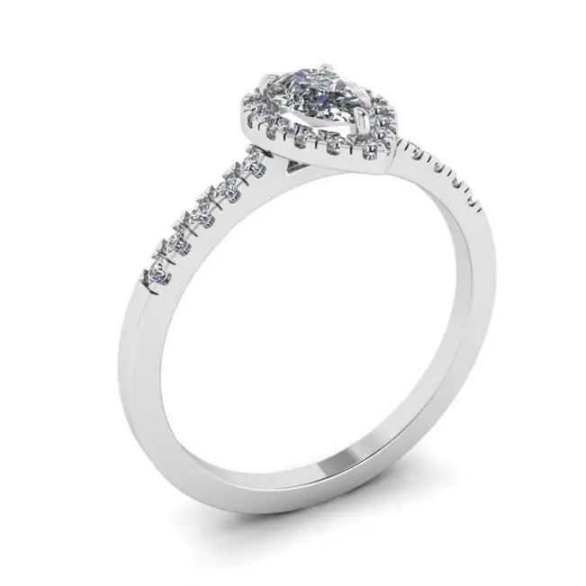 Pear Diamond Ring with Halo - Photo 3