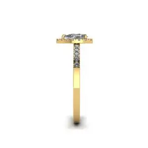 Halo Diamond Pear Shape Ring in 18K Yellow Gold
