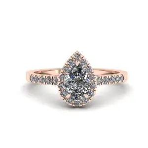 Pear Diamond Ring with Halo - Photo 2